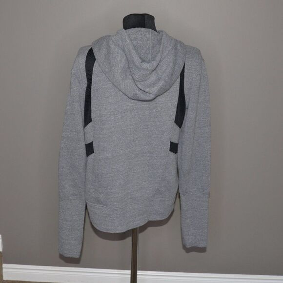 Alo Yoga Heather Grey Drift Mesh Panel Pull Over Hoodie Sz M - Picture 3 of 6